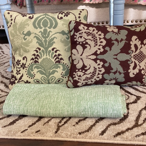 Other - Project!! Fabric and Vintage Needlepoint Pillows!!!